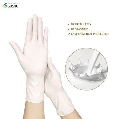 Powder Free Good Scalability Smooth Protective Medical Examination Natural Latex Gloves