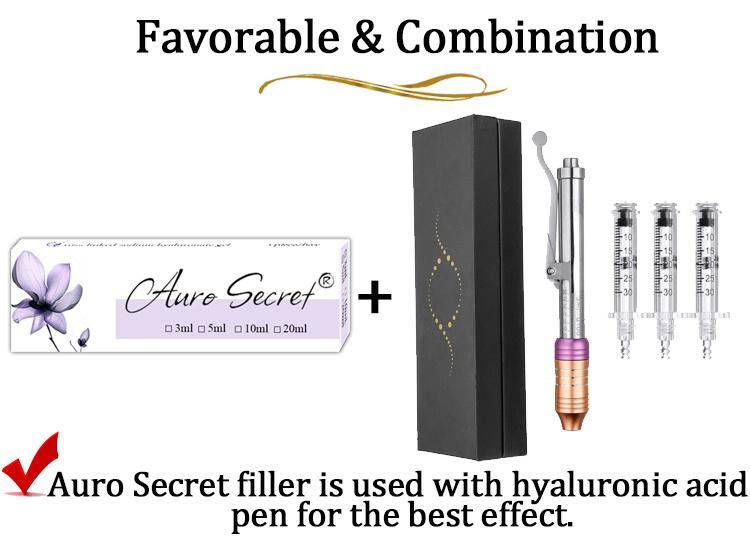 Korea Hyaluronic Acid CE Ampoule Gel Injection Syringe Black Gold Hyaluron Pen 2 in 1