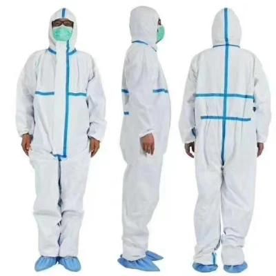 Disposable Protective Coverall/White Color/Yellow Color
