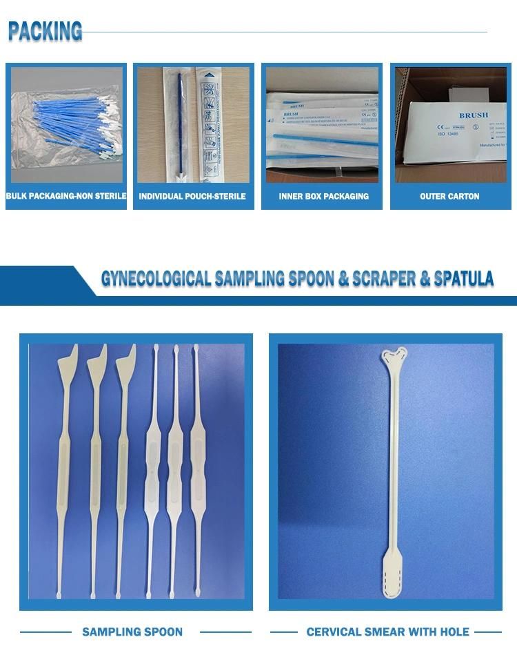 Hot Sale Disposable Sterile Gynaecology Surgical Cervical Brush Plastic and Nylon