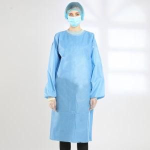 Hospital Surgical Protective Blue Yellow Blue Non-Woven Disposable Isolation Gown