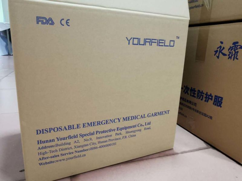 Disposable Protective Clothing with Hood for Medical Coveralls