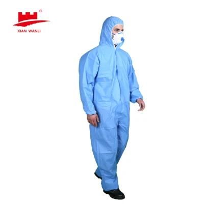 Wholesale Disposable Long Sleeve Apron Plastic CPE Waterproof Fluid Full Back Coverall Isolation Gown Overall