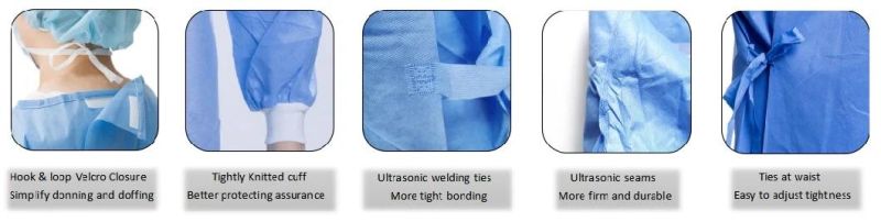 SMS Nonwoven Disposable Medical Protective Suit Non Surgical Isolation Gowns