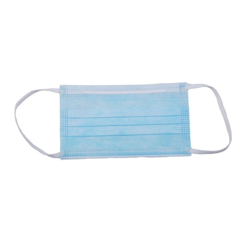 Adult Mask Non Woven Light Blue Disposable Dental Face Mask 3ply Medical Face Mask with Earloop