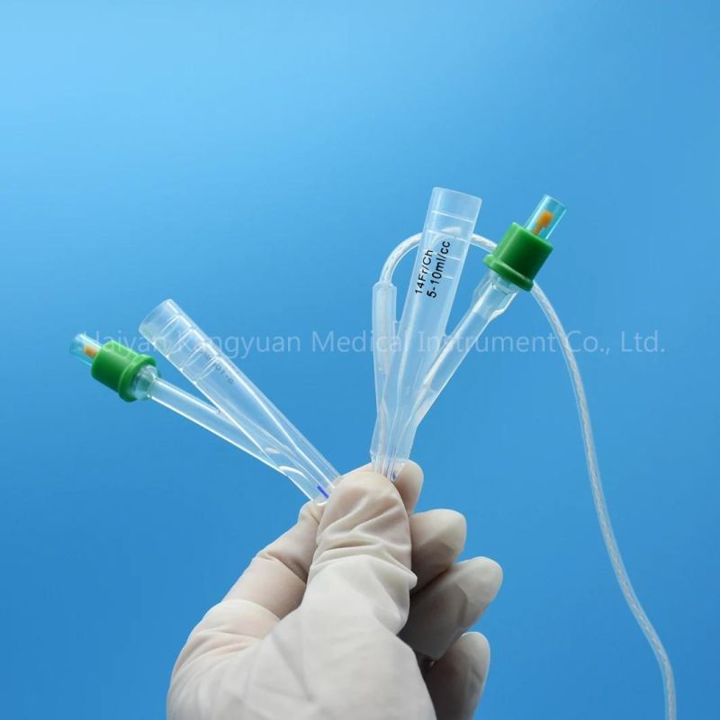 4 Way or 3 Way Silicone Foley Catheter with Temperature Probe / Sensor