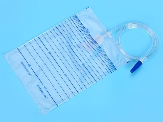 CE Approved 2000ml Disposable PVC Orsterilize Urine Drainage Bags Urine Container with T-Valve