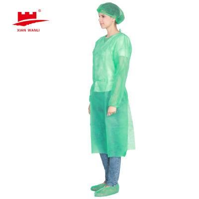 Cheap Level 2 En 13795 Non Woven Disposable Knit Cuff Waterproof Hospital Medical Isolation Gowns