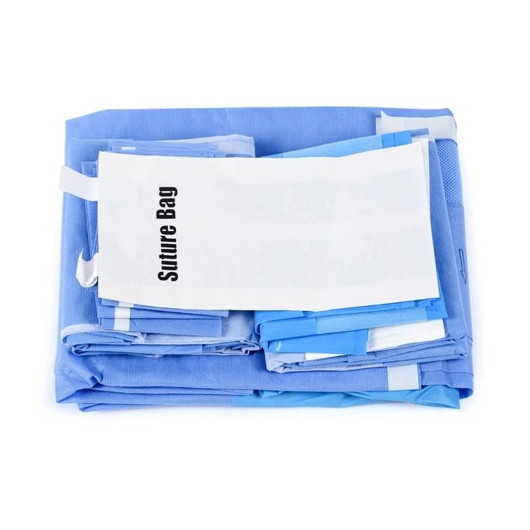 Hospital Medical Disposable Sterile Surgical Laparotomy Drape Kit Pack / Dental Examination Kit