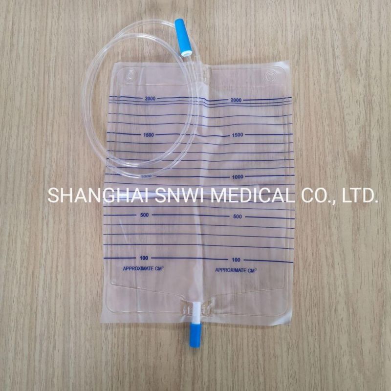 2000ml Disposable Medical Sterile Luxury Urinary Collection Drainage Urine Bag with T-Valve