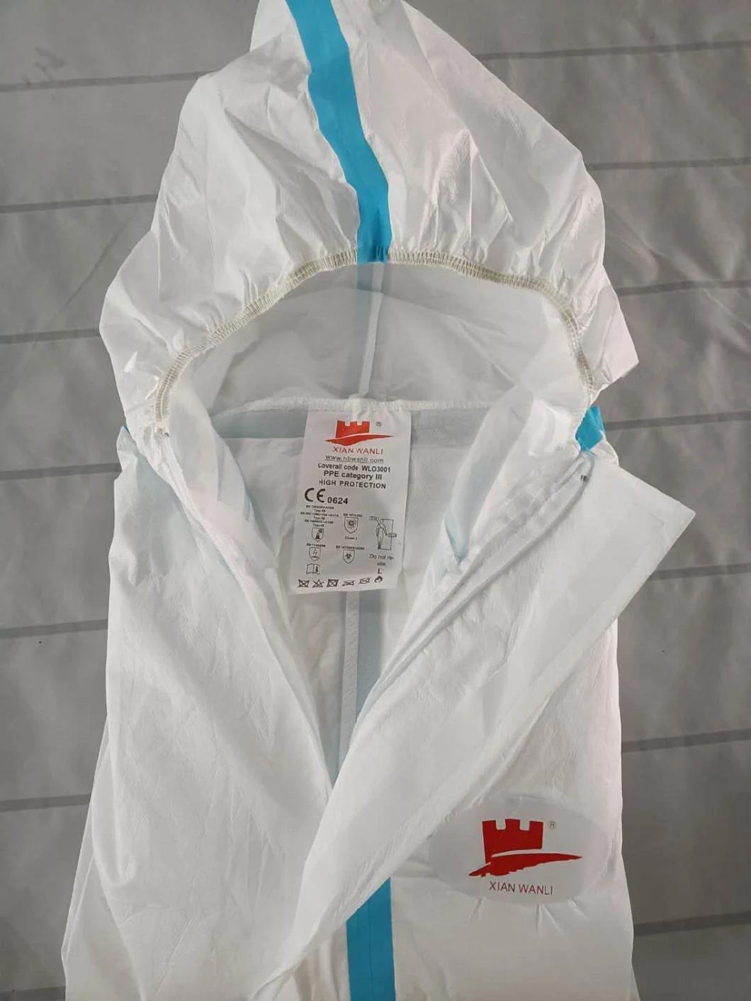 Cheap Disposable Type 4-5-6 Non Woven Microporous PP+PE Film Coverall Type5/6 Coverall