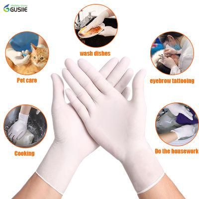 High Quality Latex Inspection Gloves 240mm Long 100 Disposable Medical Inspection Gloves in a Box Large Gloves