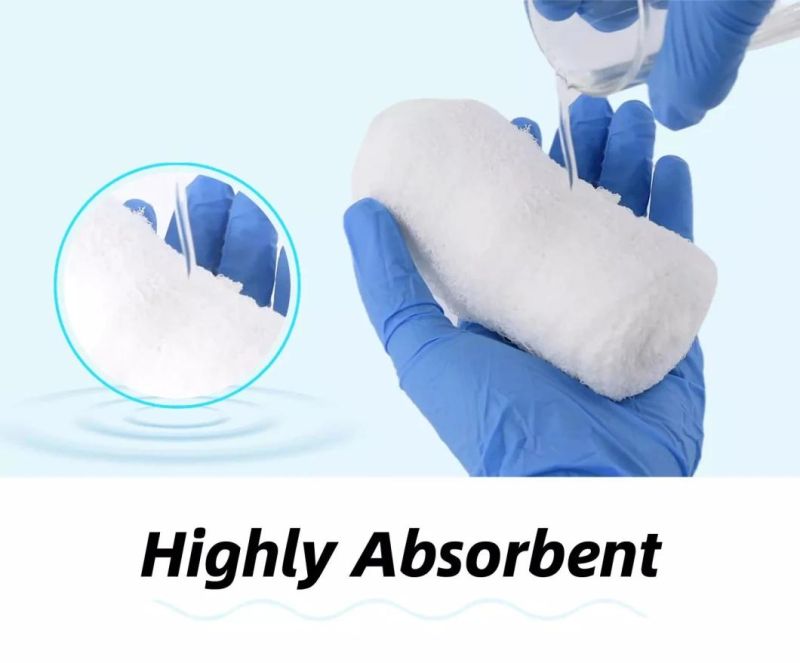 HD5 Absorbent Sterile Roll Compress Crinkle Cotton Fluff Bandage for Medical Care