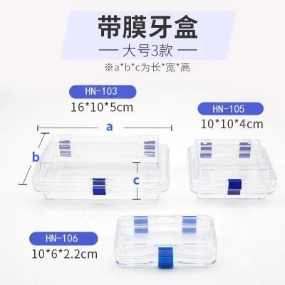Oral with Membrane Tooth Box Dental Inlay Tooth Denture Protective Film Tooth Box Can Be Printed Logo Dental Transparent Denture Box