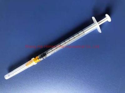 1ml Disposable Medical Luer Lock Luer Slip Syringe Retractable Needle Safety Syringe Auto Disable Syringe with Safety Needle FDA CE Approved