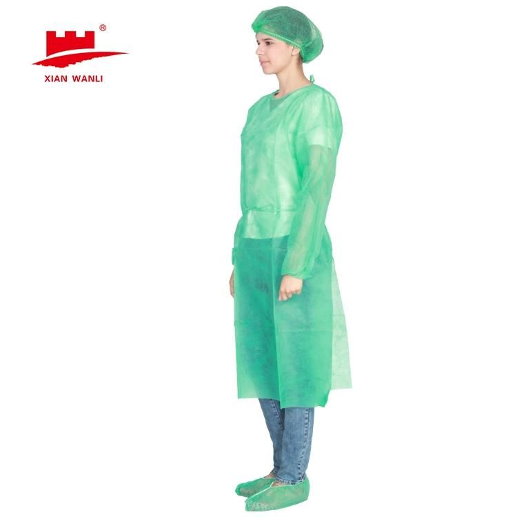 Long Sleeve Non Woven PE Laminated Level 1 Isolation Gown Non Disposable