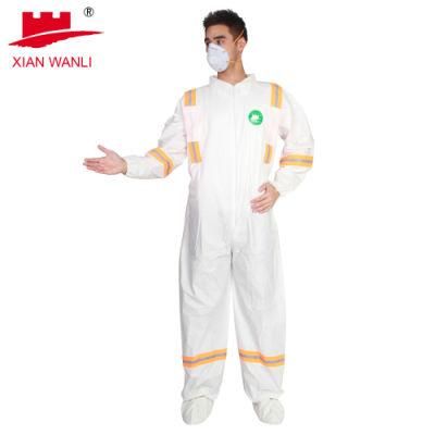 Safety Workwear Disposable Type 4/5/6 Coverall with Reflective Tape