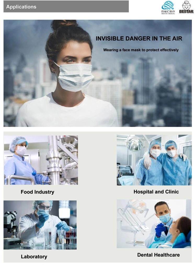 Single Use Spp Type Iir Medical Face Mask with En 14683: 2019 for Hospital
