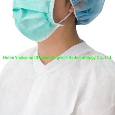 Hook&Loop Elastic Wrists Polypropylene Disposable Lab Coat with Collar
