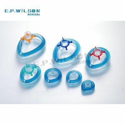 Disposable Medical PVC Full Face Nasal Surgical Anesthesia Mask with Soft Air Cushion and Ring Hanger