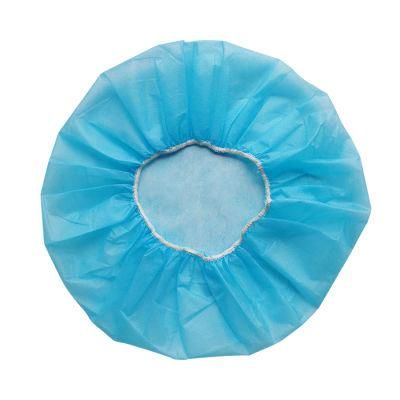 10 GSM 21 Inch Disposable Round Elastic Bonnet Cap Dust Proof Non Woven Bouffant Cap Beret Cap