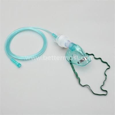 High Quality Medical Green Color Aerosol Oxygen Mask with Oxygen Tube