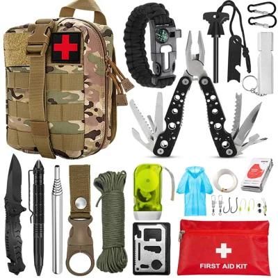 Outdoor Camping Equipment Survival Medical Multifunctional Sos Emergency Supplies First Aid Kit with 67PCS Kit Inside