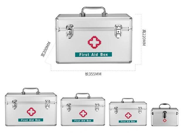 High Quality Silver Color Aluminum Lockable First Aid Box