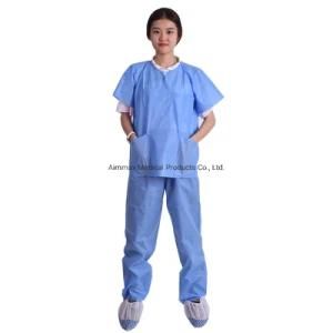 SMS Disposable Patient Hospital Gown 40GSM SMS Gown Patient Disposable Gown for Patient Use