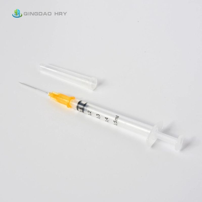 China Manufacture of Medical 0.5ml--10ml Ad Auto Disable Vaccine Syringe with Needle or Without Needle