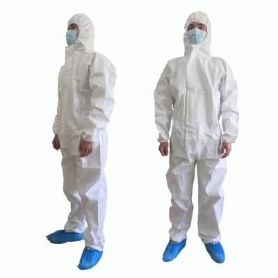 High Quality OEM En14126 Micro-Touch Personal Protective Equipment Work Clothes for Men Breathable White PPE Suite