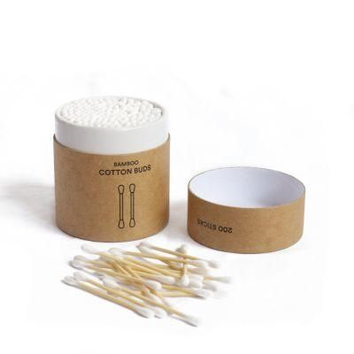 Customized 300PCS Plastic Box Low MOQ Bamboo Stick Cleaning Sterile Cotton Swab