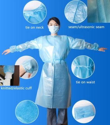Anti Splash ISO811 CE Waterproof Non Medical PPE Isolation Gown for Protection Visit