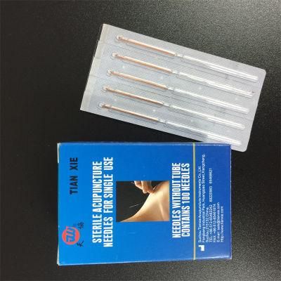 Professional Supplier 1in Aluminum Foil Packing Single Use Sterile Copper Handle Acupuncture Needles