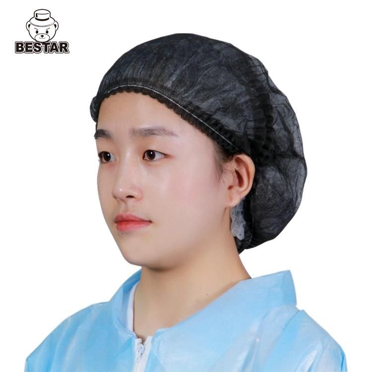 Food Processing Medical Hygiene Rule Disposable Nonwoven Hairnet Clip Cap Mob Cap Beret Cap Surgical Cap