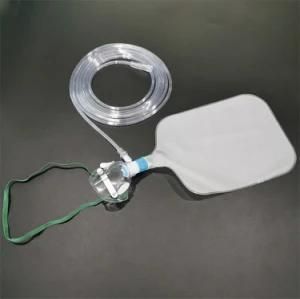 Disposable Oxygen Mask with Oxygen Bag (Transparent, Adult Elongated with Tubing)