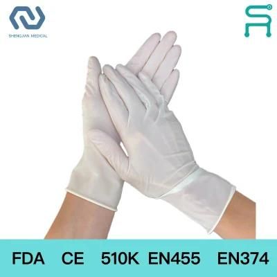 Powder Free Disposable Medical Latex Gloves with FDA CE 510K En455