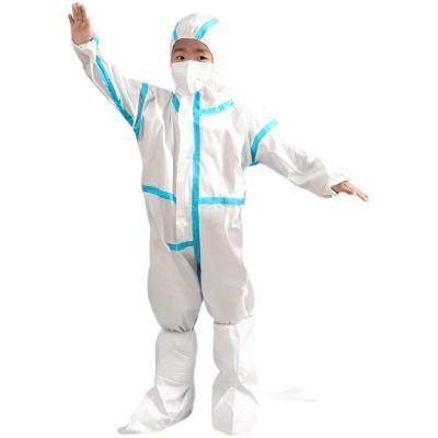 Disposable Medical Kids Type4/5/6b Microporous Blue Sealled Protective Coverall