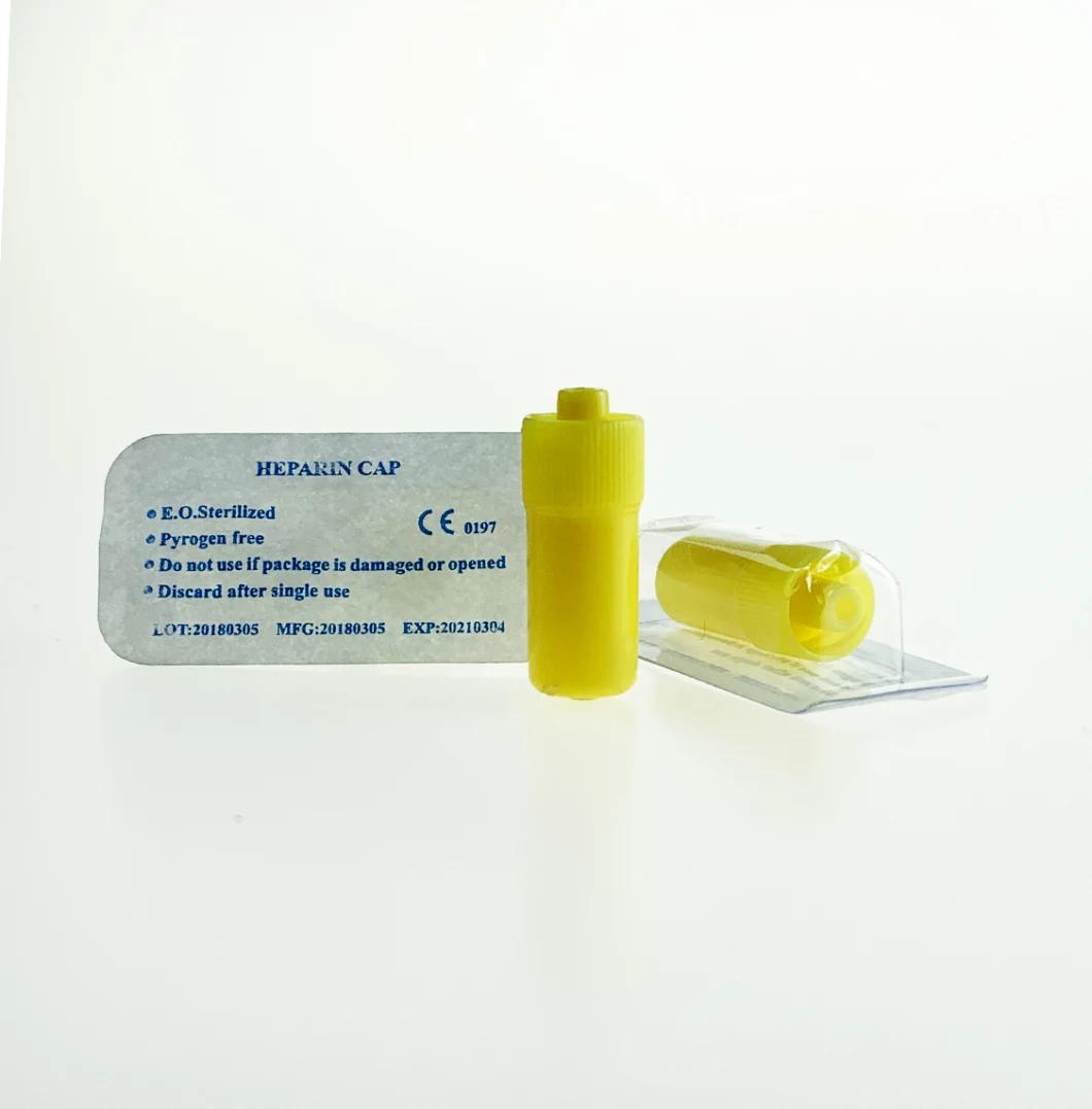 Good Quality Medical Disposable Yellow Heparin Caps Luer Lock Transparent Heparin Cap