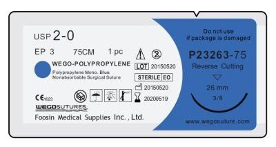 Polypropylene Suture of Blue Color