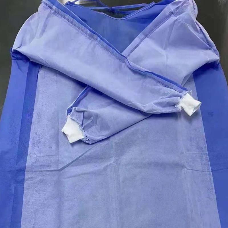 Level 2 Disposable Non-Woven PP PE SMS Waterproof Surgical Gown Impervious Protective Isolation Gown