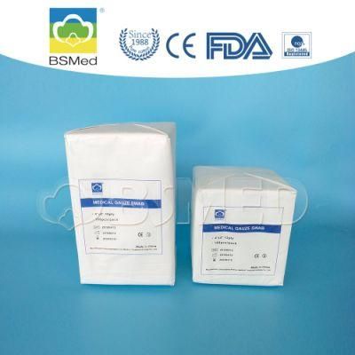 High Quality Disposable Products Unfolded Edge Cotton Gauze Swab with FDA Certificate