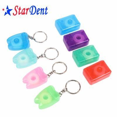 Wholesale Price Disposable Oral Dental Floss Nylon Keychain Tooth Shaped