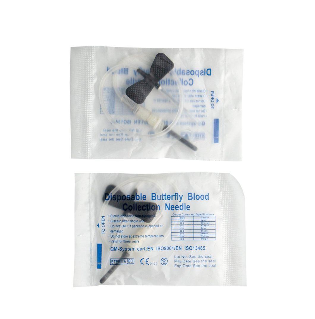 Two-Winged Sterilized 23G Blood Lancet Micro Cannula Hypodermic Needle Venous Blood Collection Butterfly Needles with Holder