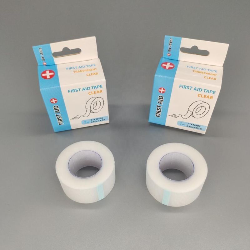 Non Sterile Disposable 1.25/2.5cmx10y/9.1m PE Clear Color Medical First Aid Tape