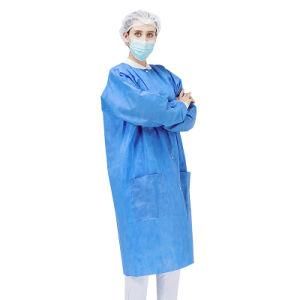 Specializing in Manufacturing Disposable SMMS Isolation Gown Coating Laboratory Work Clothes Lab Coat