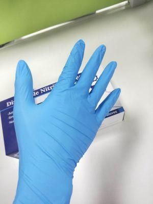 Disposable Industrial Grade Gloves Blue/Normal Blue Fingers Textured Nitrile Gloves