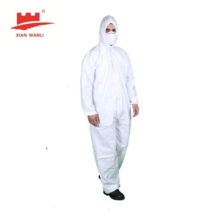 CE En14126 Hospital Protective Medical Mircroporous Anti-Virus Working Disposable Type 5/6 Coverall