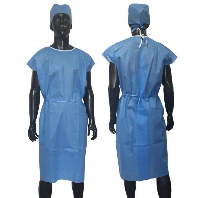Hospital Non-Woven Sleeveless Patient Examination Gown for Female/Male