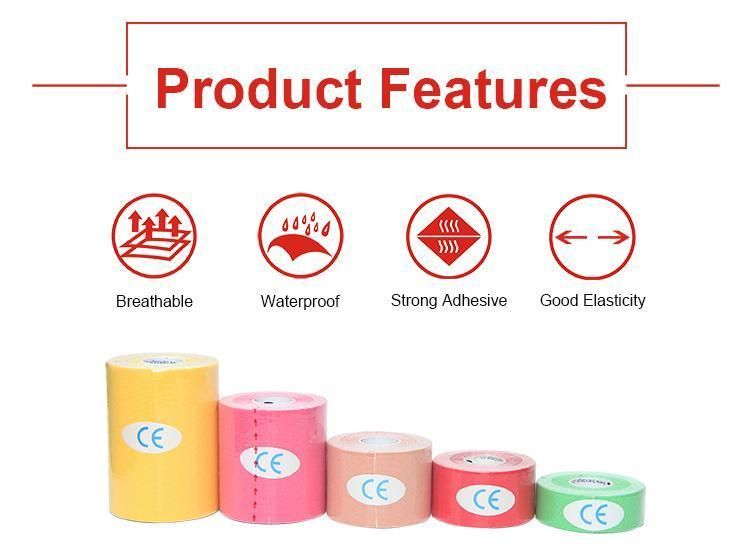 HD350 5m Roll of Elastic Muscle Support Kinesiology Tape Fitness Kinesio Tape Kinesiology for Exercise, Sports & Injury Recovery